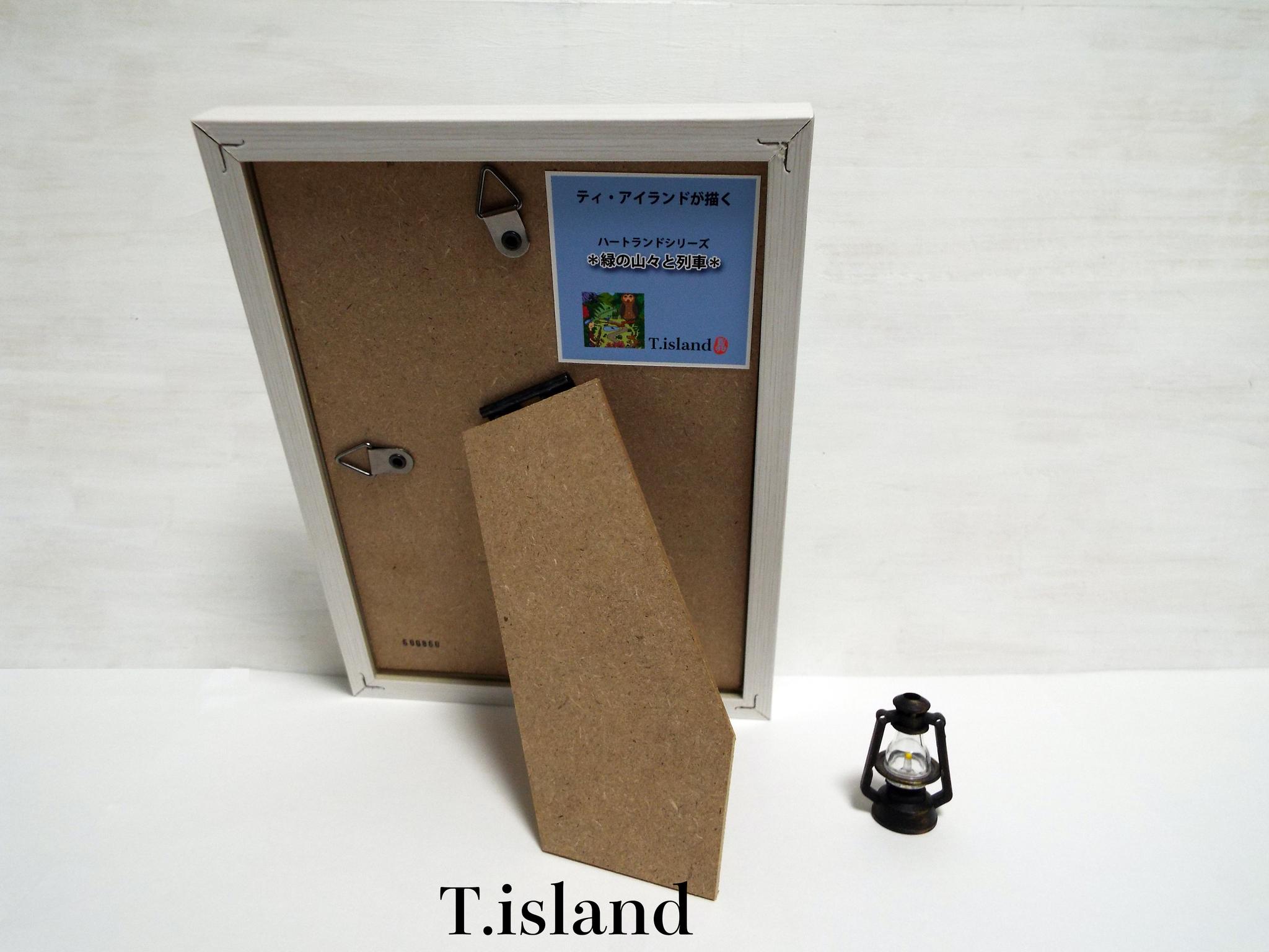 ＊緑の山々と列車＊2L判フォトフレーム付イラスト「飾るアート」Creema限定（送料無料） | 3枚目