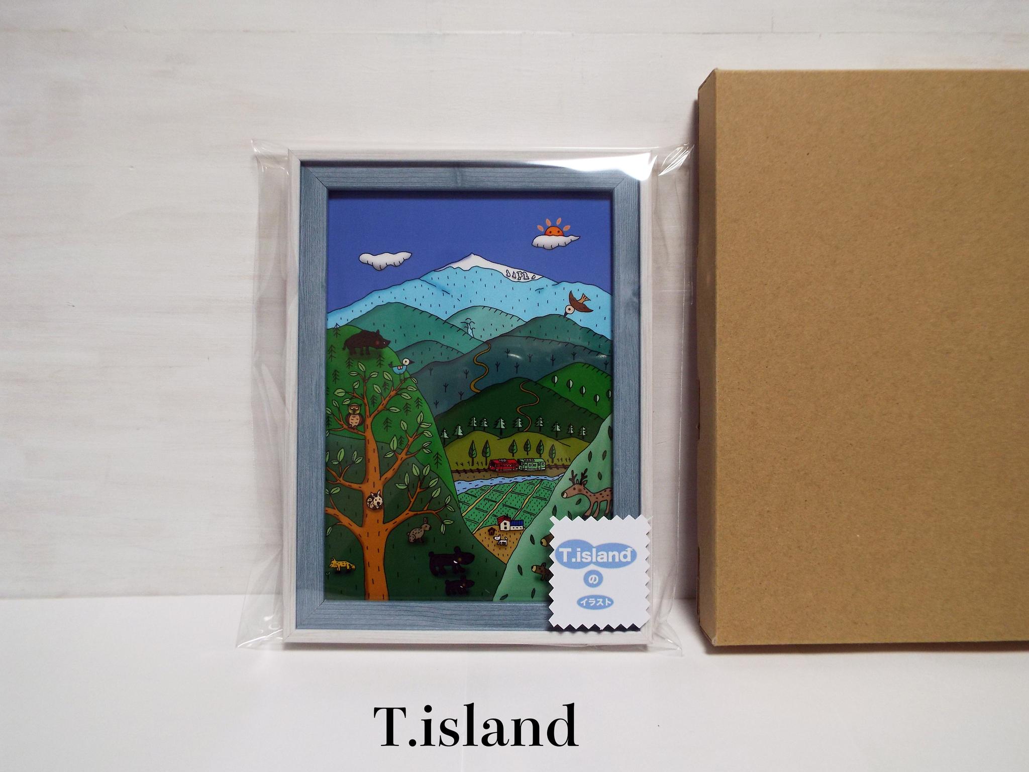 ＊緑の山々と列車＊2L判フォトフレーム付イラスト「飾るアート」Creema限定（送料無料） | 4枚目