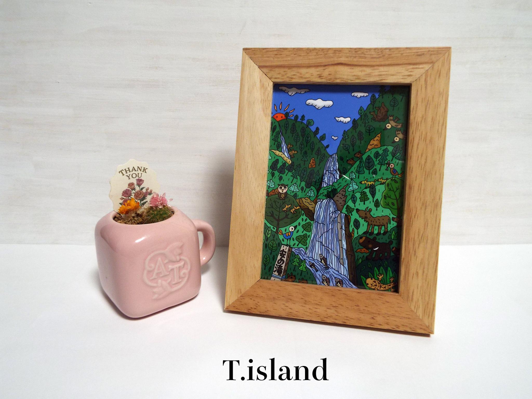 お部屋に可愛い滝の絵を！（L判）＊やすらぎの滝＊～天然木フレーム付（送料無料）1枚目の画像